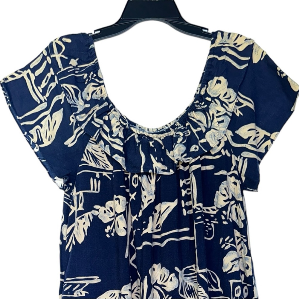 Hilo Hattie Navy and White Midi Dress - Picture 3 of 9